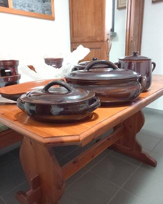Batteria di pentole in terracotta  nuove 
