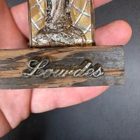 Statuina Madonna di Lourdes in legno peltro