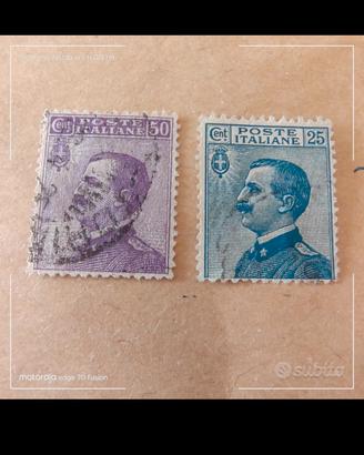 2 francobolli regno d'Italia inizi 900