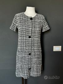 Vestito tweed bianco e nero