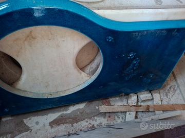 top bagno in lavarosa a 4 cm colore azzurro blu