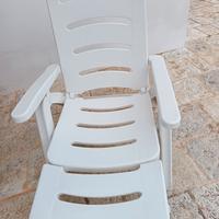 Sedia a sdraio plastica colore bianco 