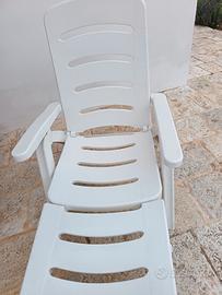 Sedia a sdraio plastica colore bianco 