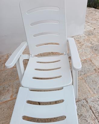 Sedia a sdraio plastica colore bianco 