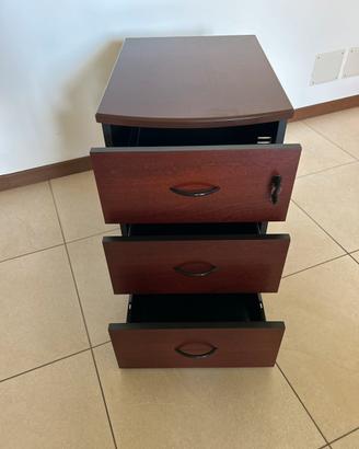 Cassettiera ufficio con chiave e ruote