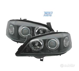 FARI PER OPEL ASTRA G 97-04 ANGEL EYES FONDO NERO 