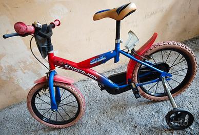 Bici Spiderman bimbo 4/5 anni con rotelle 