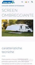 Parasole privacy per tendalino Camper e roulotte 