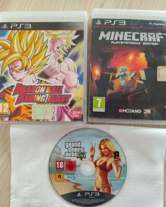 Ps3 Giochi-Dragon Ball Raging Blast+GTA+Minecraft