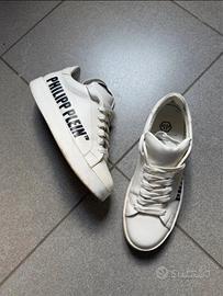 Sneakers Philipp Plein basse bianche in pelle