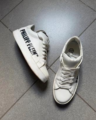 Sneakers Philipp Plein basse bianche in pelle