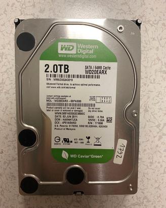 DISCO 2TB USATO WESTERN DIGITAL WD20EARX