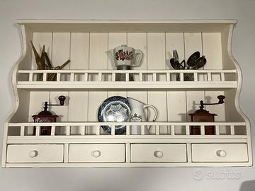 Piattaia in legno massello - shabby