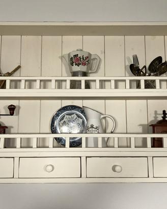 Piattaia in legno massello - shabby