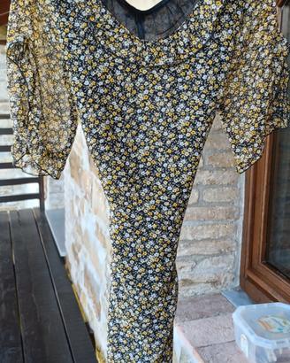 vestito midi a fiorellini 