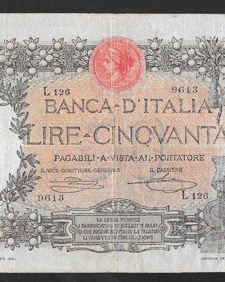Banconota 50 lire del 1919 Canovai