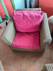Salotto in rattan vimini