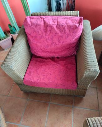 Salotto in rattan vimini