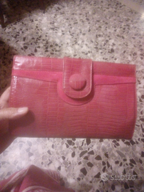 Borsa clutch fucsia in pelle Silvano Biagini