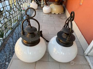 Coppia lampadari vintage stile lanterna