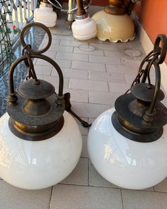 Coppia lampadari vintage stile lanterna