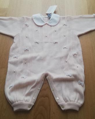 Tutina in lana per neonata made in Italy