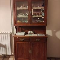 Credenza  a vetri due pezzi vintage primi del 900