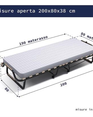 Letto singolo pieghevole nuovo