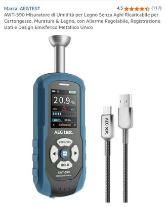 AEGTEST AWT-590 Misuratore Umidità Legno