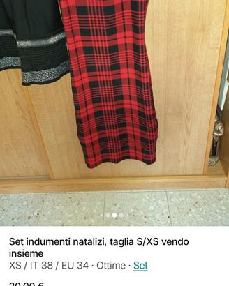 set vestitini natalizi taglia S    /XS 