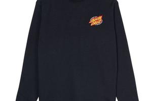 FELPA SANTA CRUZ OVAL CHECK FLAME NERO