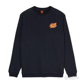 FELPA SANTA CRUZ OVAL CHECK FLAME NERO