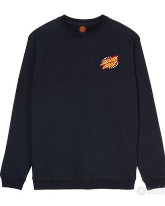 FELPA SANTA CRUZ OVAL CHECK FLAME NERO