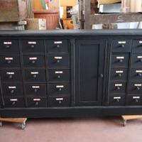 CASSETTIERA DA FARMACIA RESTAURATA ARCHIVIO UFFICI