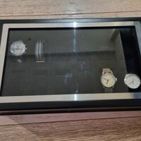 Scatola portaorologi 12 posti in legno massello