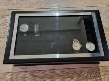 Scatola portaorologi 12 posti in legno massello