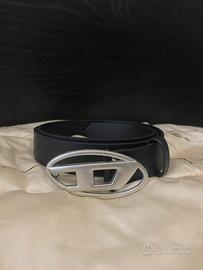 Cintura nera Diesel con fibbia opaca 105 cm