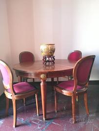 tavolo sala con sei sedie/ poltroncine