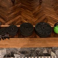 Set manubri regolabili + dischi 20kg + kettlebell