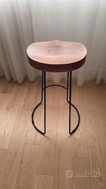 Set di 3 Sgabelli in legno di acacia e metallo