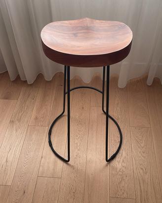 Set di 3 Sgabelli in legno di acacia e metallo