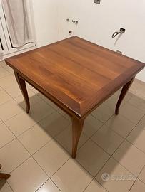 Tavolo arte povera in noce massello allungabile