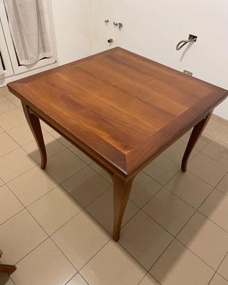 Tavolo arte povera in noce massello allungabile