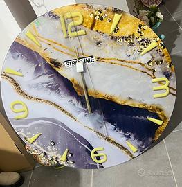 Orologio in vetro effetto marmo