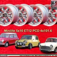 4 pz cerchi Mini Minilite 5x10 ET12 4x101.6
