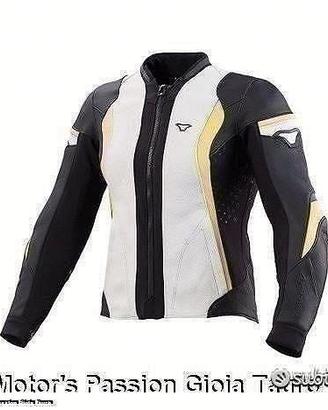 MACNA Giacca Moto Pelle Cyenna Donna Nera/Bianca 1