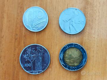 Monete 10 - 50 - 100 - 500 lire (anni 1967 > 1990)