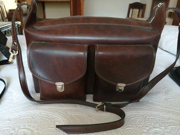 borsa in pelle fotocamera e accessori 