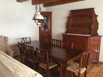 Tavolo frattino noce con sedie