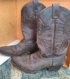 Stivali Texani in pelle marrone vintage uomo